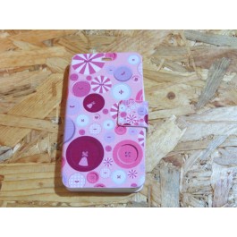 Flip Cover Rosa com Botões BQ Aquaris E4