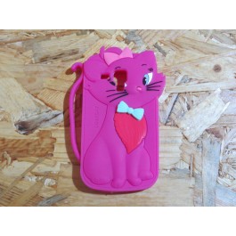 Capa 3D Gata Rosa Choque Samsung Galaxy S Duos S7562