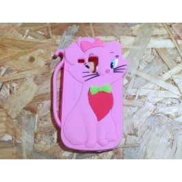 Capa 3D Gata Rosa Samsung Galaxy S Duos S7562