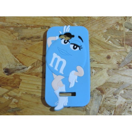 Capa 3D M&m's Azul Mulher Alcatel Pop C7 / 7040A