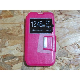 Capa Flip Cover Rosa Wiko Sunny