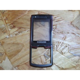 Capa C Tampa Frontal Preto e Vermelho Samsung S7220