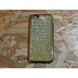 Capa Silicone Dourada com Brilhantes IPhone 6 / 6s