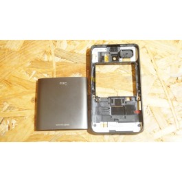 Capa Completa S/ Touch Cinza Metal HTC HD II