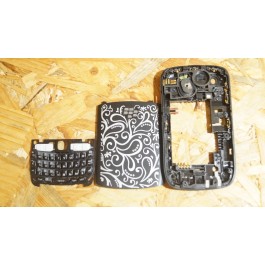 Capa Middle Cover & Tampa de Bateria C/ Teclado Preta Blackberry Curve 8530