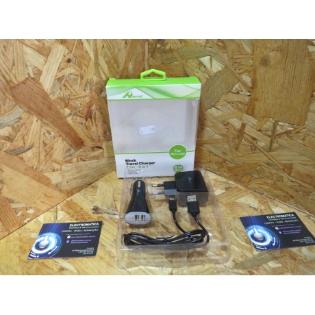 Kit 3 em 1 Micro Usb Preto 2.1 A Home Ref: 8433772142579