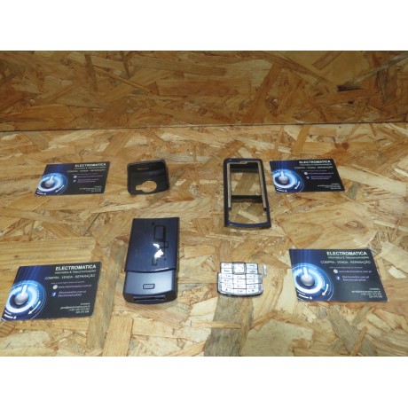 Capa Frontal & Tampa de Bateria C/ Teclado Azul Nokia N72 Compativel