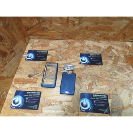 Capa Frontal & Tampa de Bateria & Teclado Azul Nokia E65