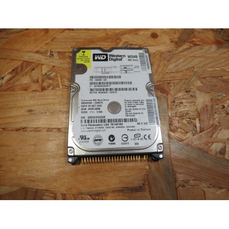 Disco Rigido 30Gb Western Digital WD400 IDE 2.5 Recondicionado Ref: HDI80282007