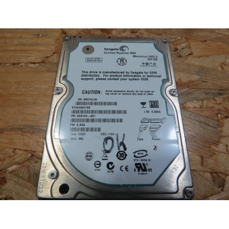 Disco Rigido 250Gb Seagate ST9250827 SATA 2.5 Recondicionado Ref: 648910-001 / 9DG134-501