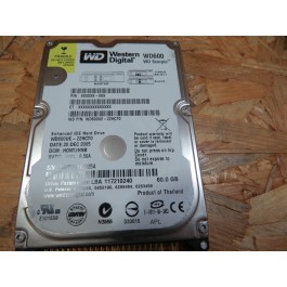 Disco Rigido 60Gb Western Digital WD600 IDE 2.5 Recondicionado Ref: WD600UE-22HCT0