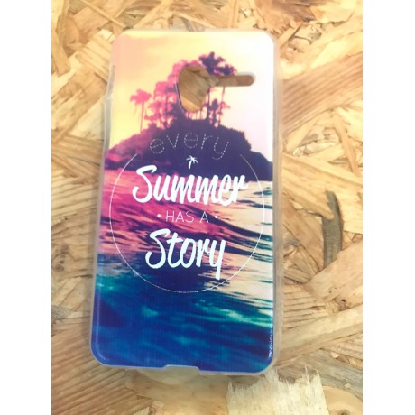 Capa Silicone Frase Summer Has a Story Vodafone Smart Grand 6