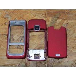 Capa Frontal & Capa Traseira & Tampa de bateria Vermelho Nokia E65 Original