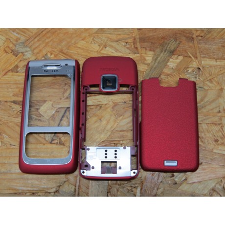 Capa Frontal & Capa Traseira & Tampa de bateria Vermelho Nokia E65 Original