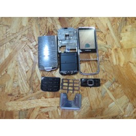 Capa Frontal & Teclado Completo & Tampa de Bateria & Tampa de VGA & Middel Cover Cinzento Nokia 6700c Original