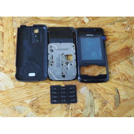 Capa Superior & Slide & Teclado Inferior & Tampa de Bateria Preto Nokia 7100 Original