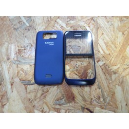 Capa Superior & Tampa de Bateria Azul Nokia E63 Original
