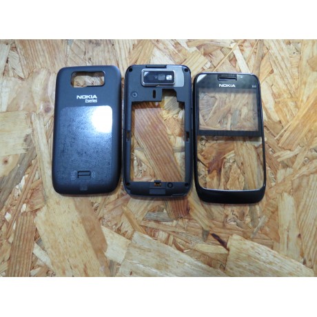 Capa Superior & Middle Cover & Tampa de Bateria Preto Nokia E63 Original