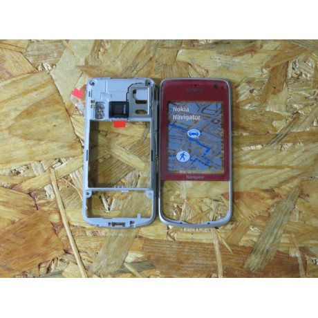 Capa Frontal & Middle Cover & Tampa de Bateria Vermelho Nokia 6210n Original
