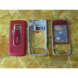 Capa Frontal & Middle Cover & Tampa de Bateria Vermelho Nokia 6210n Original