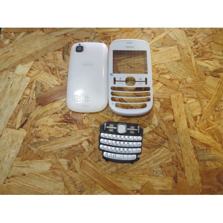 Tampa Frontal C/ Teclado & Tampa de Bateria Branco Original Nokia Asha 200 / Nokia 201