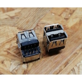Conector de USB Duplo C/ Ligação em Baixo C/ Tamanho A: 14 mm L: 14 mm C:17 mm P:8 Ref: 99