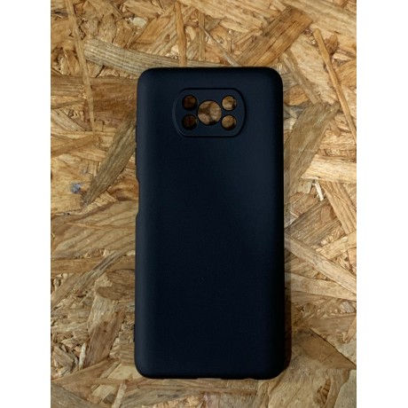 Capa Silicone Borracha C/ Proteçao de Camera Preto Xiaomi Poco X3