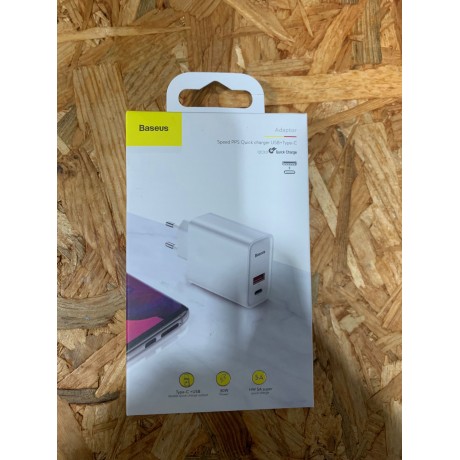 Carregador Baseus Speed PPS Quick Charger USB + Type-C 3.0 Branco