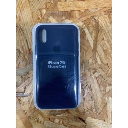 Capa Silicone Apple iPhone XS Azul Escura
