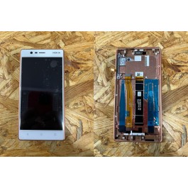 Modulo / Display & Touch C/ Frame Rosa / Branco Nokia 3 / Nokia TA-1032 Service Pack