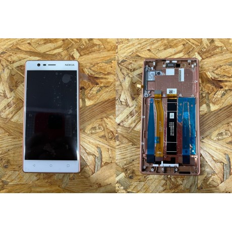 Modulo / Display & Touch C/ Frame Rosa / Branco Nokia 3 / Nokia TA-1032 Service Pack