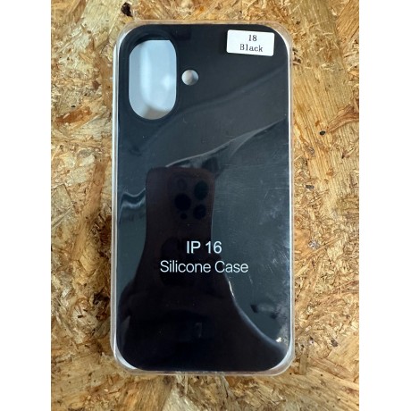 Capa de Silicone Preta iPhone 16