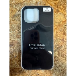 Capa de Silicone Preto iPhone 16 Pro Max
