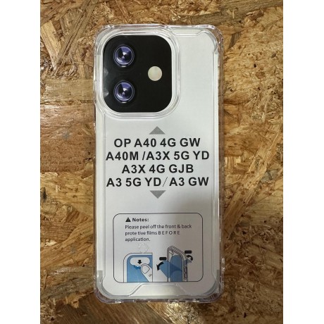 Capa de Silicone Transparente Rigida Oppo A40 4G / Oppo A40M / Oppo A3X 5G / Oppo A3X 4G / Oppo A3 5G / Oppo A3