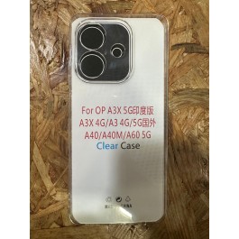 Capa de Silicone Transparente Oppo A40 4G / Oppo A40M / Oppo A3X 5G / Oppo A3X 4G / Oppo A3 5G / Oppo A3