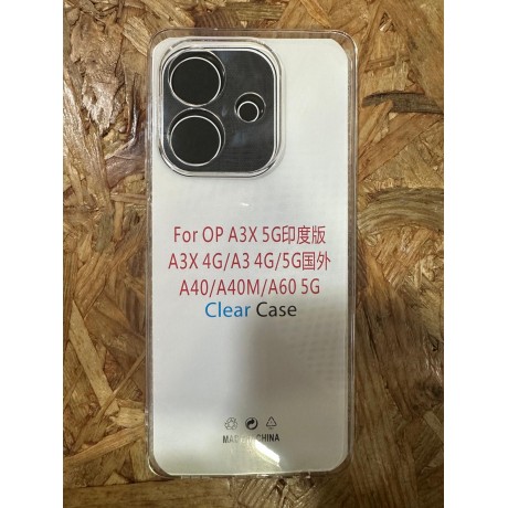 Capa de Silicone Transparente Oppo A40 4G / Oppo A40M / Oppo A3X 5G / Oppo A3X 4G / Oppo A3 5G / Oppo A3