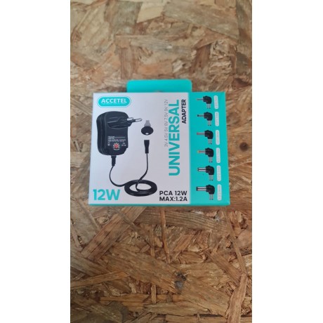 Carregador Universal Regulável 3v a 12v 1.2a / 12w Accetel - Várias Pontas