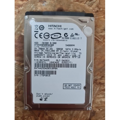 Disco Rigido 500GB Hitachi SATA 2.5 Recondicionado Ref: HTS545050B9A300
