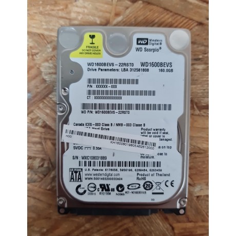 Disco Rigido 160GB WD SATA 2.5 Recondicionado Ref: WD1600BEVS