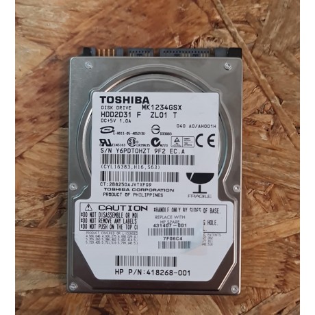 Disco Rigido 120GB Toshiba SATA 2.5 Recondicionado Ref: MK1234GSX