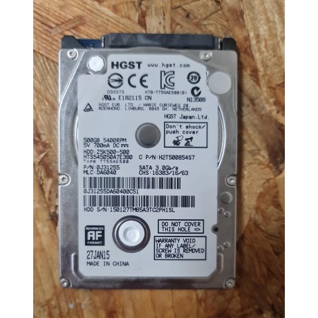 Disco Rigido 500GB HGST SATA 2.5 Recondicionado Ref: HTS545050A7E380