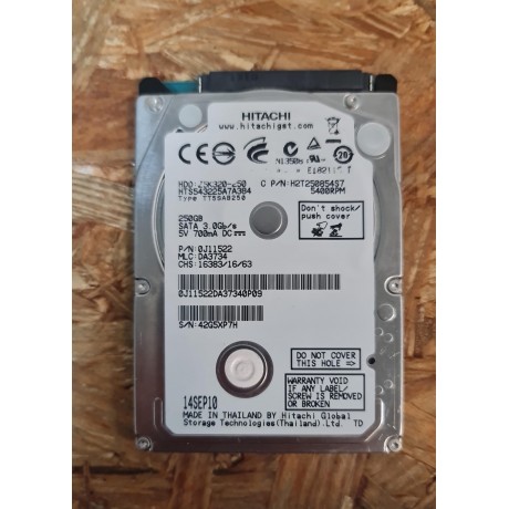 Disco Rigido 250GB Hitachi SATA 2.5 Recondicionado Ref: HTS543225A7A384