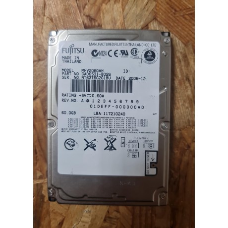 Disco Rigido 60GB Fujitsu IDE 2.5 Recondicionado Ref: MHV2060AH