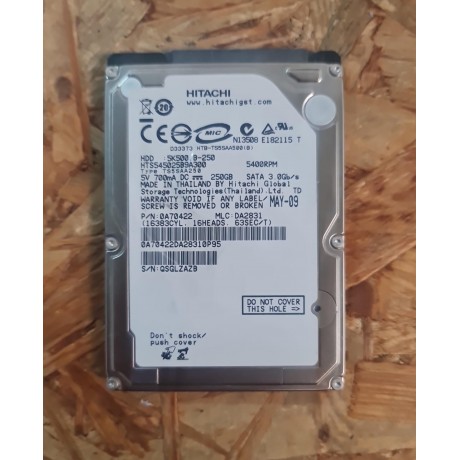 Disco Rigido 250GB Hitachi SATA 2.5 Recondicionado Ref: HTS545025B9A300