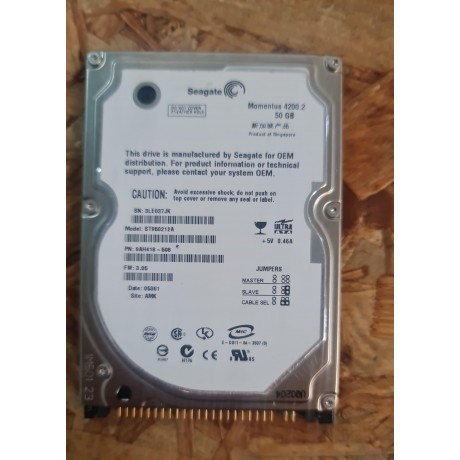 Disco Rigido 50GB Seagate IDE 2.5 Recondicionado Ref: ST950212A