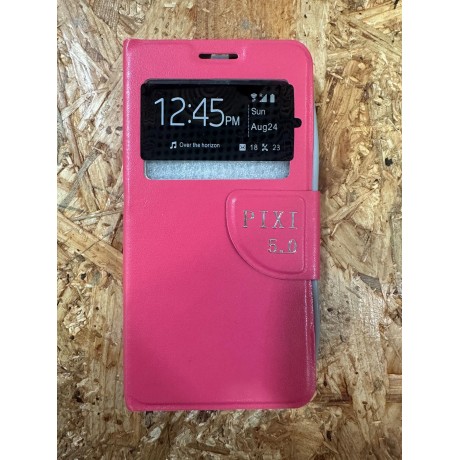 Capa Flip Cover Rosa Claro Alcatel Pixi 3 5.0