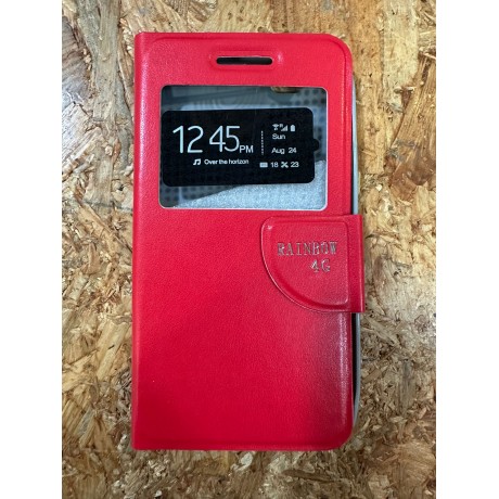 Capa Flip Cover Vermelha Wiko Rainbow 4G