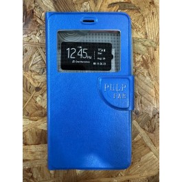 Capa Flip Cover Azul Wiko Pulp Fab