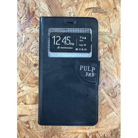 Capa Flip Cover Preta Wiko Pulp Fab