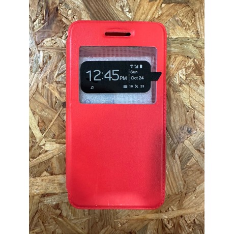 Capa Flip Cover Vermelha Wiko Rainbow